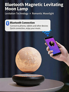HCNT Speaker Night Light Magnetic Levitating Moon <b>Lamp</b> 16 Colors Gradient Base 3 Colors Touch Control 360° Rotation - Product Image 6