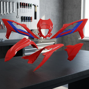 Kit carenatura in plastica da 2023 2024 Beta RR 250 con portabicchieri da corsa bicolore colore rosso-blu - Product Image 3