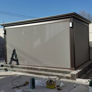 Système de toiture bioclimatique en aluminium marron motorisé et étanche, kit moderne et simple pour jardin, patio, balcon, <span class=keywords><strong>pergola</strong></span> - Product Image 5