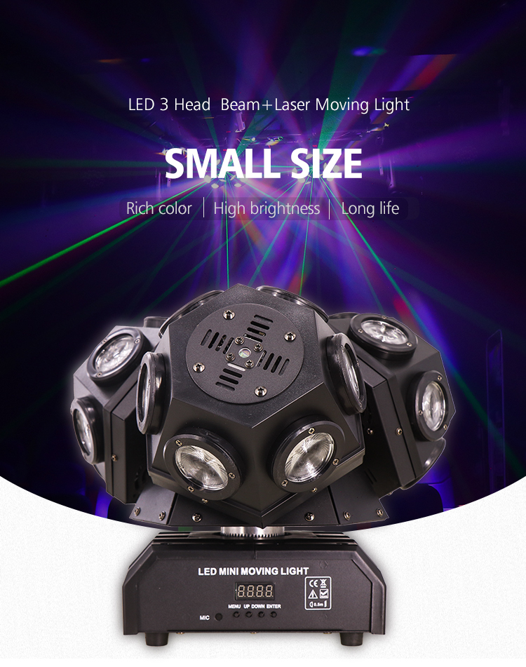 LED 3ヘッドビームレーザー ムービングライト ステージライト DJ