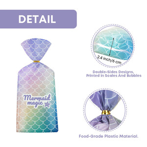 Xieli Vietnam petite sirène <span class=keywords><strong>violoncelle</strong></span> Cellophane cadeau fête faveur sac avec attaches torsadées pour sirène thème fête décoration - Product Image 3