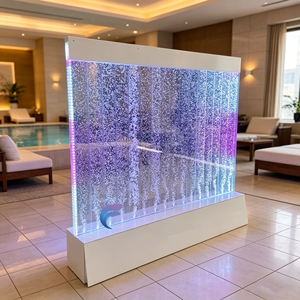 Fuente de Burbujas de Agua LED Moderna, Decoración de Pared Interior, Biombo y Separador de Ambientes, Diseño Personalizado Disponible - Product Image 1