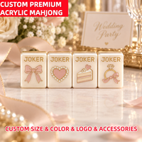 Tuiles de Mahjong Crémeuses en Acrylique – Jeu de Mariage Premium pour Fêtes – Décoration Souvenir de Table de Mahjong Américain