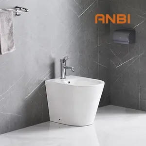 ANBI यूरोप सुरुचिपूर्ण सफेद मंजिल पर चढ़कर सिरेमिक Bidet