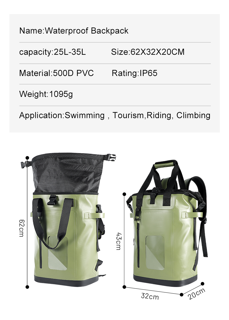 Wholesale Multi Use  Waterproof Backpack Dry Bags Camping Large Capacity Tote Bag for Outdoor Sports