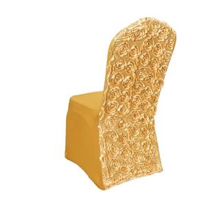 Hotel Luxury Wedding Event Rosette Back Fitted <strong>Chair</strong> <strong>Cover</strong> Spandex Plain Set White <strong>Chair</strong> Slipcovers - Product Image 5