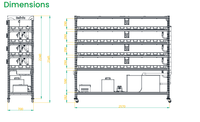 Système de jardinage hydroponique vertical UniFarm Mini avec double irrigation par flux et reflux et pulvérisation, contrôlable par application intelligente
