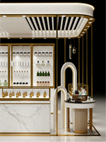 Kiosque de parfums et cosmétiques sur mesure |   Stand de vente de produits de beauté de luxe avec écran LED |   Conception et fabrication tout-en-un