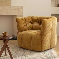 Fauteuil paresseux moderne en tissu OEM, fauteuil de loisirs en forme de pouf rembourré en éponge douce et confortable pour chambre, salon, appartement