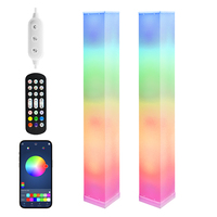 Lampe de sol LED carrée tendance, style moderne minimaliste, télécommande et contrôle par application, RGB pour salle de jeux et bar