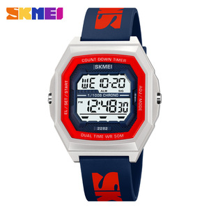 Skmei Digital Watch Men Electronic Waterproof 50M TPU Strap Dual Time Chrono Countdown Timer Sport Watch - Product Image 5