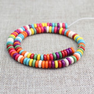 Perles en céramique colorées 3x8mm, perles rondes en vrac pour la fabrication de bijoux, fournitures artisanales de style bohème, environ 100 pièces - Product Image 1