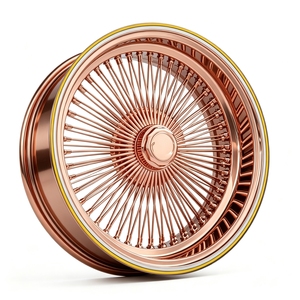 Cerchi a Raggi Cromati in Oro Rosa Stile Dayton Personalizzati 20-28 Pollici 5x120 5x127 5x127 per Automobili - Product Image 5