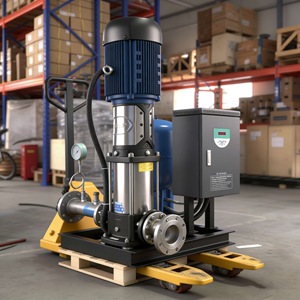 Pompe centrifuge 1 CV, moteur électrique triphasé, raccord à bride, pression stable 0,1-10 bars, surpresseur automatique - Product Image 4
