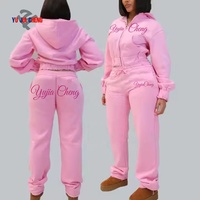 Ensemble de vêtements pour femmes de haute qualité, sweat-shirt à capuche zippé et pantalon de survêtement, ensemble de survêtement deux pièces avec impression personnalisée