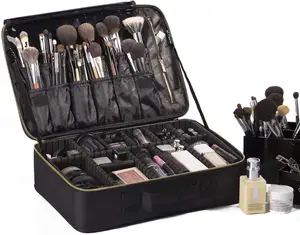 Tas Makeup Kosmetik Penyimpanan Portabel Besar Profesional untuk Wanita Gadis Tahan Air Pembagi Disesuaikan EVA
