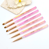 Pinceaux à ongles professionnels/DIY multifonctionnels Arsiffer en nylon avec manche en acrylique de qualité supérieure, vente chaude, logo personnalisé, pour gel UV