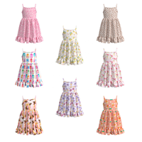 Robe d'été personnalisée en soie de lait pour enfants, robe tourbillon pour filles, vêtements pour tout-petits, imprimé unique pour enfants