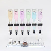 Distributeur de parfum mural en verre de 200 ml à 6 têtes, bar à parfum, pompe de remplissage liquide, bar à parfum.