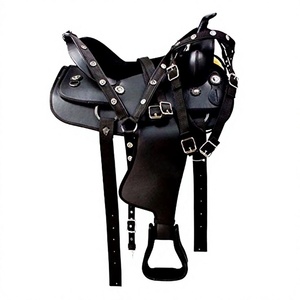 Sillín de caballo occidental de PVC de alta calidad con narizera única de nailon y sintético duradero, estructura de plástico impermeable - Product Image 4