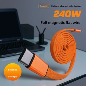 <span class=keywords><strong>C</strong></span>âble Type-<span class=keywords><strong>C</strong></span> à charge rapide 60W, <span class=keywords><strong>c</strong></span>âble plat en nylon tressé, <span class=keywords><strong>USB</strong></span> <span class=keywords><strong>C</strong></span> Carga Rapida pour iPhone, pour Huawei, ordinateurs portables, tablettes avec aimant - Product Image 2