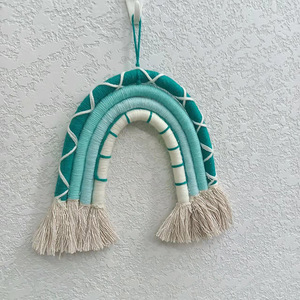 Fait à la main arc-en-ciel forme bohème tapisserie fil tissage Kit de bricolage salon chez l'habitant <span class=keywords><strong>chevet</strong></span> entrée décoration suspendue - Product Image 3