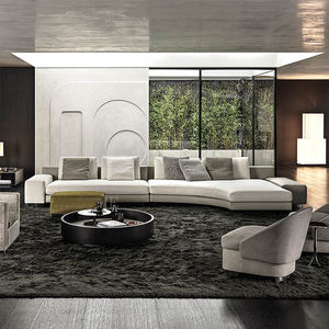 Sofá Seccional Reclinable en Forma de L de Estilo Nórdico Wabi-Sabi, Patas de Acero Inoxidable, Tapicería de Lino, Diseño Minimalista Italiano para Villa - Product Image 2