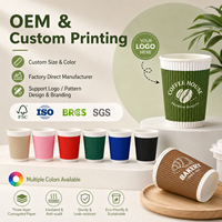Vaso de Papel Kraft Resistente, de Grado Alimenticio, Libre de BPA, No Tóxico, Resistente al Calor, para Servicio de Bebidas de Lujo en Cafeterías de Alta Gama