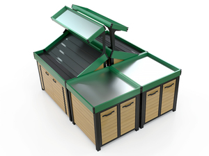 Highbright tùy chỉnh hai mặt Heavy-Duty gỗ + kim loại trái cây và rau <span class=keywords><strong>Rack</strong></span> hiển thị cho siêu thị cửa hàng tạp hóa - Product Image 4