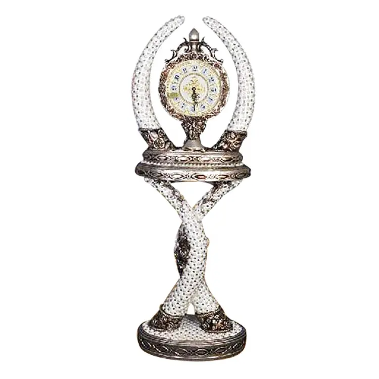 Popular European Classic Design Creative Luxury Style Decorative Roman Pillar Clock For Living Room Sculpture for Wedding