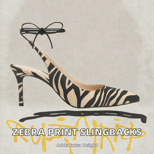 Zapatos de Tacón Alto para Mujer, Modelo Tailingjia 2026, Diseño Slingback con Punta en Pico, Estampado de Cebra, Gamuza Sintética, Tendencia de Moda Primavera-Verano - Product Image 2