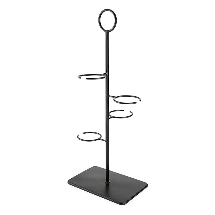 Jh-Mech Proeverij Carrier Kit Bevat 4 Wijnglazen Moderne Serveerstandhouder Carbon Steel Black Cocktail Tree Stand Display