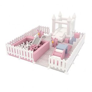 Structure de jeu gonflable commerciale intérieure pour enfants, populaire, avec piscine à balles en vinyle, pour écoles, centres commerciaux et salles de jeux LB- - Product Image 1
