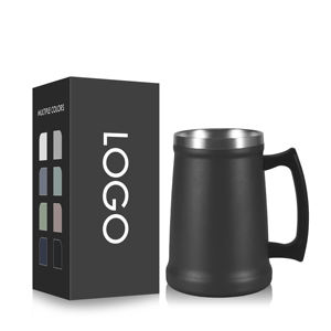 Mug isotherme en acier inoxydable à double paroi, avec poignée, pour café et bière, 18oz, 24oz, 32oz - Product Image 1