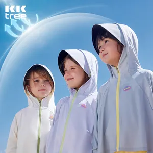 KOCOTREE UPF 50 + kaus perlindungan matahari uniseks, baju memancing bertudung jaket olahraga luar ruangan untuk anak-anak