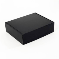 Caja corrugada de papel de impresión de nuevo diseño, envío por correo personalizado, caja negra, embalaje de ropa