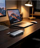 Station d'accueil USB-C SUBOSEN 14 ports, triple écran 4K60Hz pour DP 2.0, USB 3.1 100W PD 10Gbps, Ethernet Gigabit, SD/MicroSD