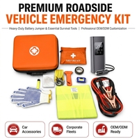 Kit d'urgence routier portable avec étui de rangement EVA, pompe à air, marteau de secours, gilet haute visibilité – Vente en gros pour survie en extérieur