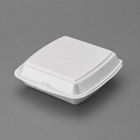 Boîte à lunch jetable en mousse à compartiment unique EV17 de 10 pouces, boîte d'emballage pour hamburger, boîte à hamburger biodégradable pour la restauration rapide