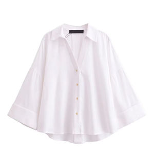 Nouvelle Collection Printemps 2025 Femme : Blouse Formelle Rayée à Col Revers et Boutons, Manches Larges et Longues, Confortable et Respirante, Style Simple - Product Image 2