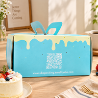 Boîte à gâteau en carton personnalisée avec logo, poignée et fenêtre transparente, emballage de pâtisserie en papier pour cupcakes et friandises d'anniversaire