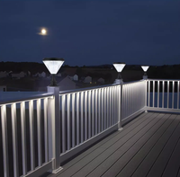 Lampe solaire extérieure pour poteau avec design minimaliste, haute luminosité, étanche, en aluminium, pour clôture extérieure