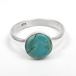 Déclaration de turquoise naturelle Bagues en argent sterling 925 Bagues en pierres précieuses de naissance de luxe faites à la main Bijoux fins pour elle Vente en gros - Product Image 1