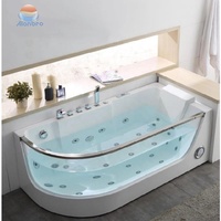 Baignoire d'intérieur pour 1-2 personnes baignoire à fenêtre en verre transparent baignoire acrylique pour salle de bain baignoire de massage d'hydrothérapie