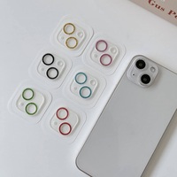 Protecteur d'objectif de caméra diamant à paillettes colorées pour Iphone 14 13 12 11 Pro Max Bling 9H Film cristal pour caméra arrière Iphone