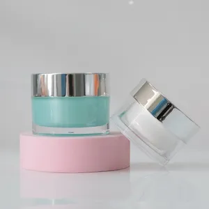 Frasco de crema para el cuidado de la piel, frasco vacío personalizado de acrílico para crema cosmética, venta directa de fábrica