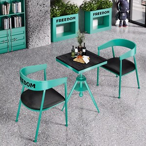 Conjunto de Barra con Estructura de Hierro Resistente y Moderno, Mesa de Diseño Industrial para Uso Comercial, Hogar, Comedor y Exteriores - Product Image 1