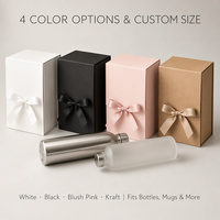 Boîte cadeau magnétique blanche en kit, emballage cosmétique pliable avec aimant dissimulé, ruban satiné et nœud, taille et couleur personnalisables, vente en gros