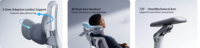 Chaise de bureau ergonomique professionnelle de luxe AJUNION avec appui-tête 4D, accoudoirs 6D et système de soutien lombaire adaptatif à 3 zones