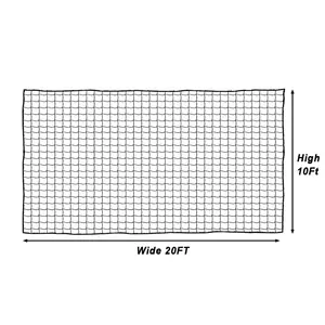 شبكة تمارين لعبة الجولف مقاس 10 × 20 قدم شبكة سوداء شبكة رياضية لحجب كرات البيسبول والتنس